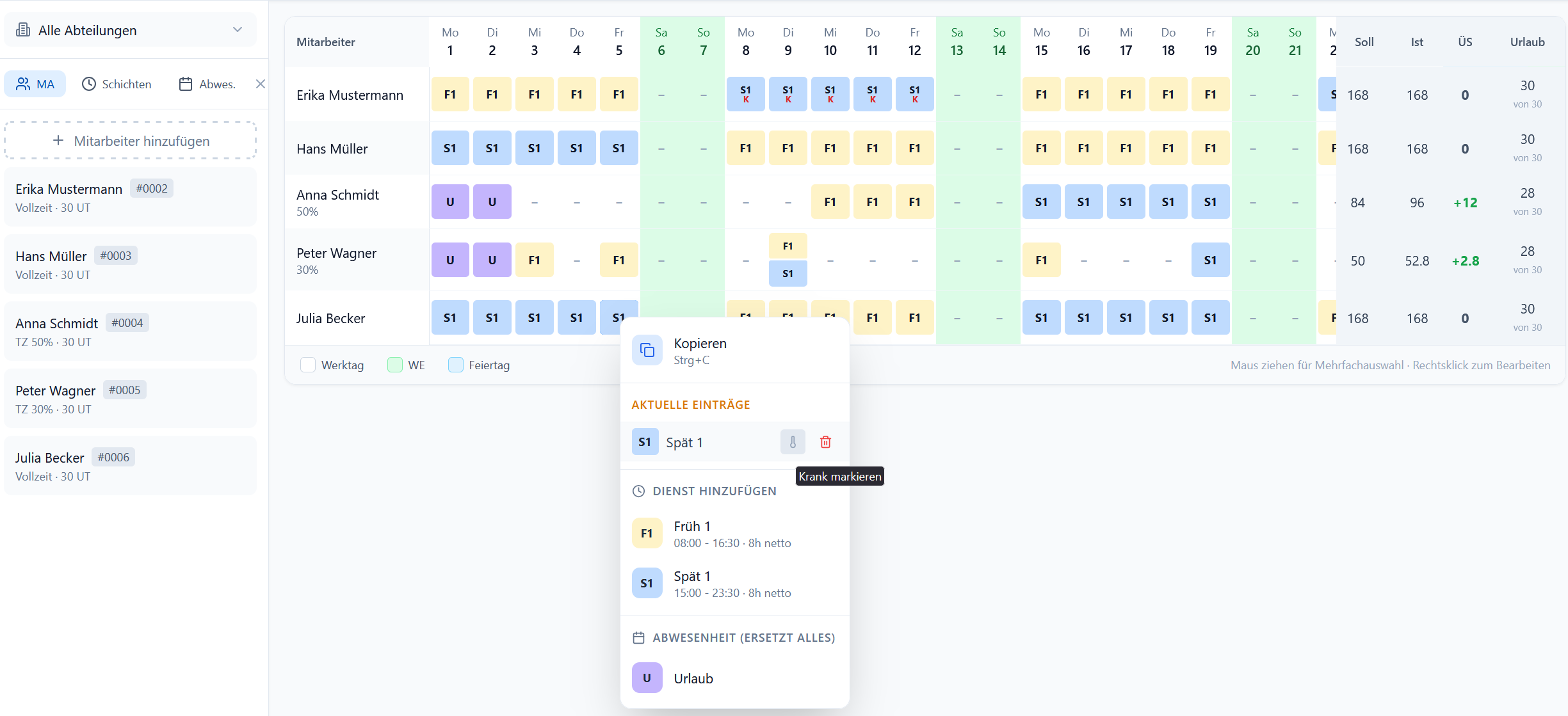 TabWeb Dienstplan